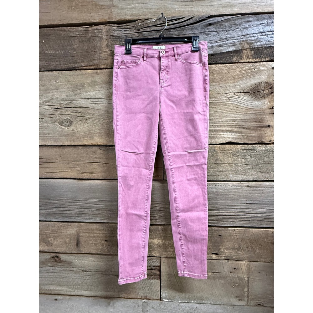 Nicole Miller New York Soho High Rise Ankle Skinny Jeans Pink Mauve Size 4